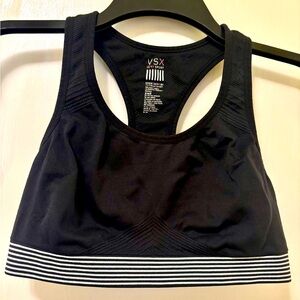 Victoria’s Secret Made Sexy Sport Bra Athletic black white stripe size Medium